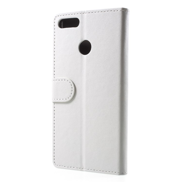 PU Leather Folio Flip Wallet Stand Mobile Case for Huawei Y9 (2018) / Enjoy 8 Plus - White-2