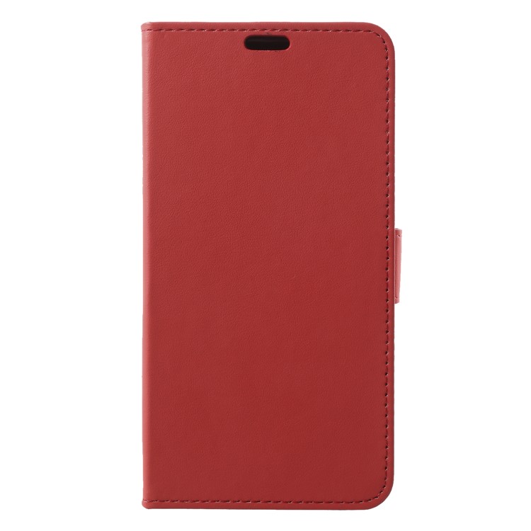 PU Leather Folio Flip Wallet Stand Cover for Huawei Y9 (2018) / Enjoy 8 Plus - Red-1
