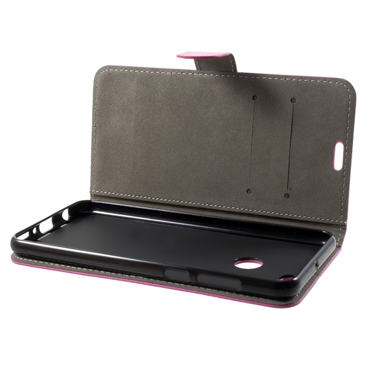 PU Leather Folio Flip Wallet Stand Shell for Huawei Y9 (2018) / Enjoy 8 Plus - Rose-5