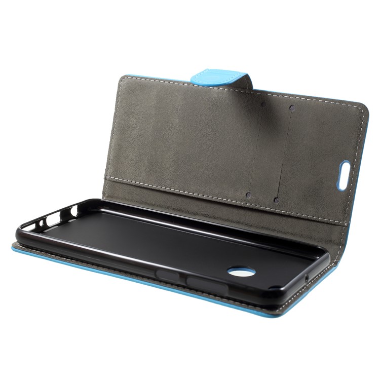 PU Leather Folio Flip Wallet Stand Flip Case for Huawei Y9 (2018) / Enjoy 8 Plus - Blue-5