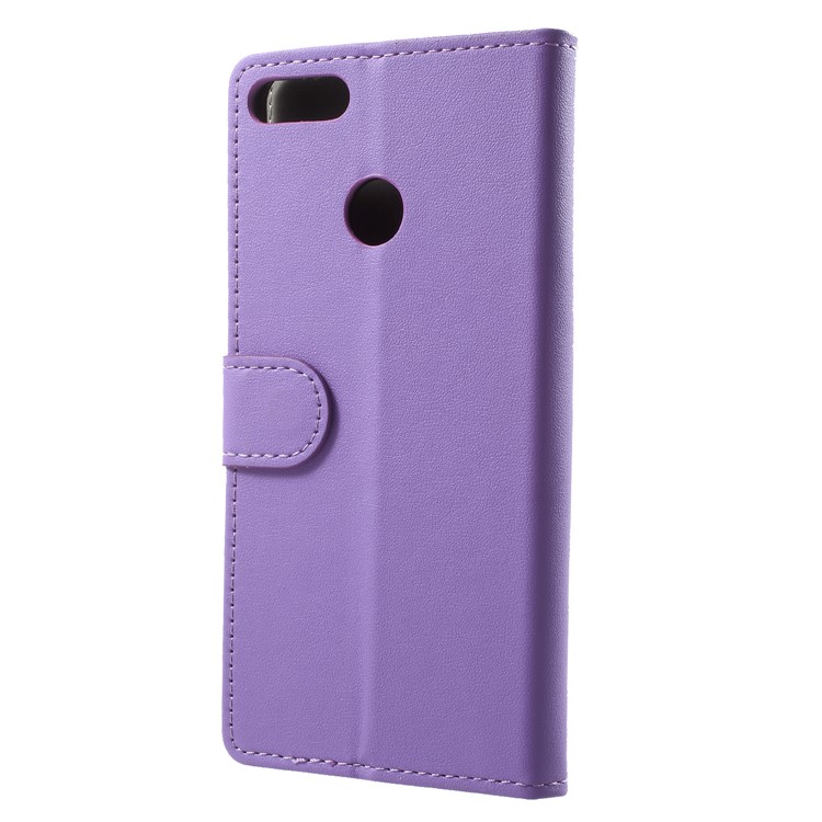 PU Leather Folio Flip Wallet Stand Phone Casing for Huawei Y9 (2018) / Enjoy 8 Plus - Purple-2