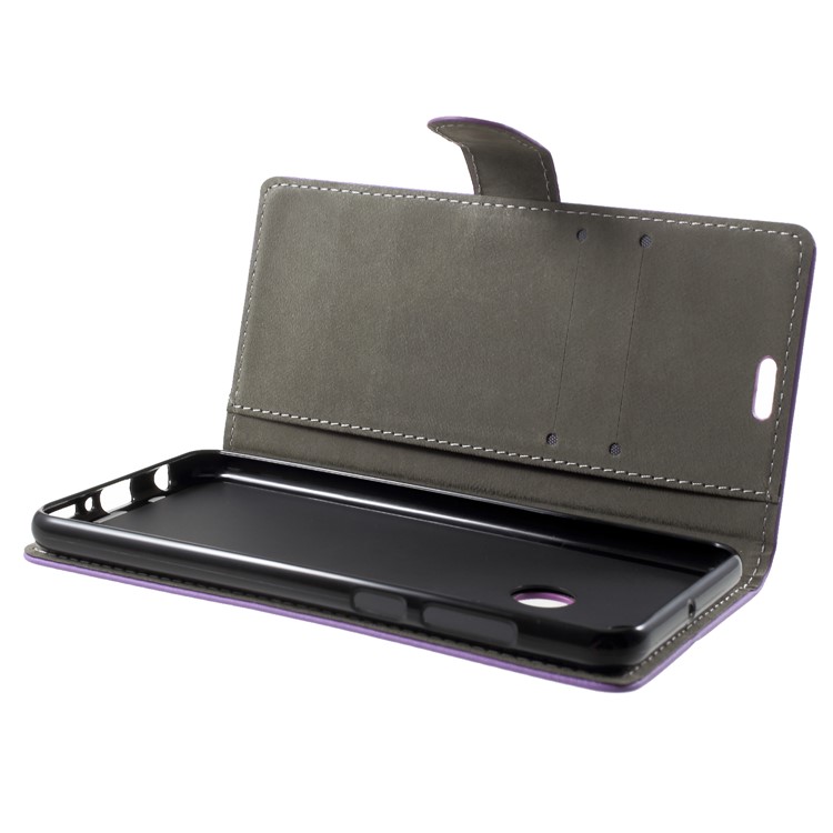 PU Leather Folio Flip Wallet Stand Phone Casing for Huawei Y9 (2018) / Enjoy 8 Plus - Purple-5