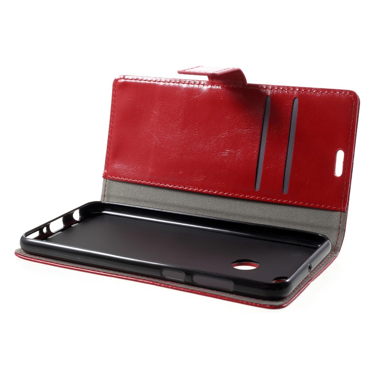 Crazy Horse PU Leather Wallet Case for Huawei Y9 (2018)/Enjoy 8 Plus - Red-5