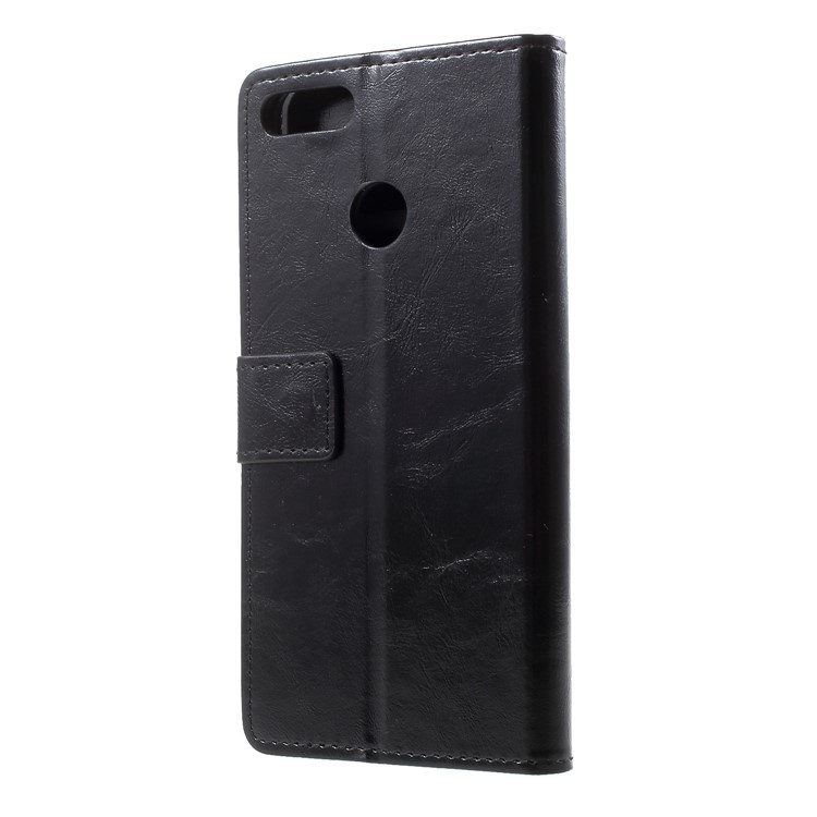 Crazy Horse PU Leather Wallet Cover for Huawei Y9 (2018)/Enjoy 8 Plus - Black-2