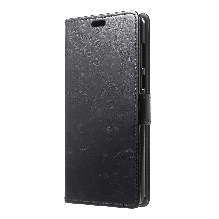 Crazy Horse PU Leather Wallet Cover for Huawei Y9 (2018)/Enjoy 8 Plus - Black-3