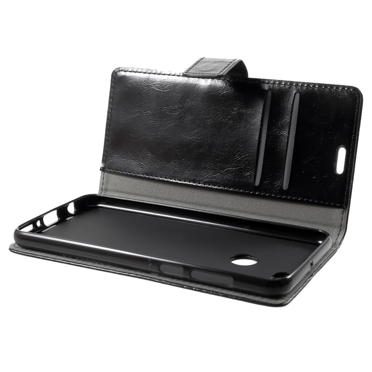 Crazy Horse PU Leather Wallet Cover for Huawei Y9 (2018)/Enjoy 8 Plus - Black-7