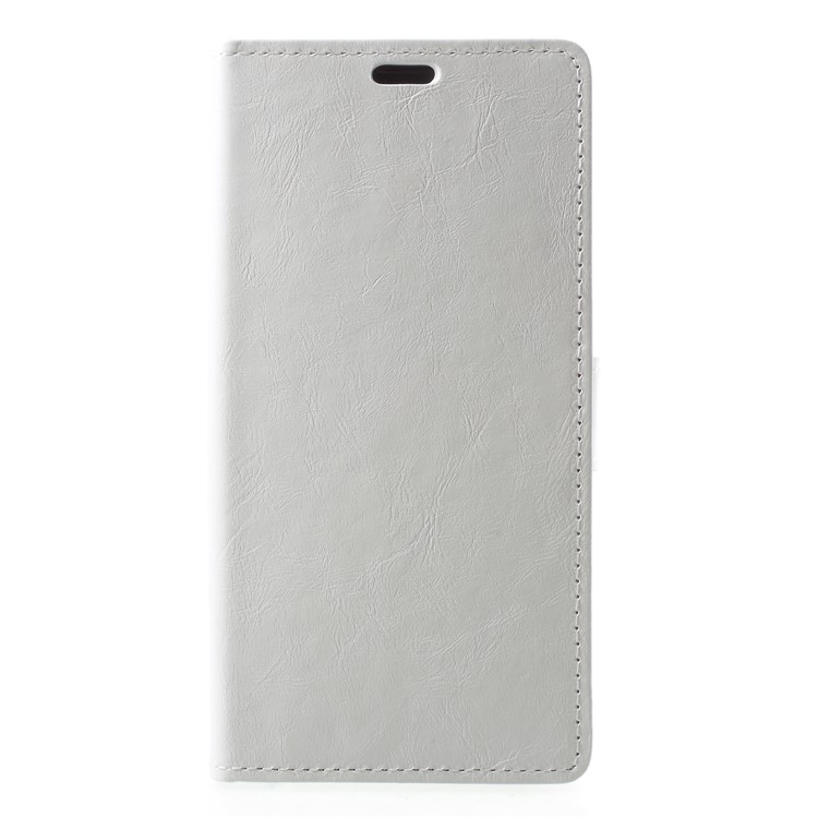 Crazy Horse PU Leather Wallet Mobile Casing for Huawei Y9 (2018)/Enjoy 8 Plus - White-1