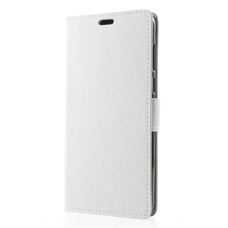 Crazy Horse PU Leather Wallet Mobile Casing for Huawei Y9 (2018)/Enjoy 8 Plus - White-3