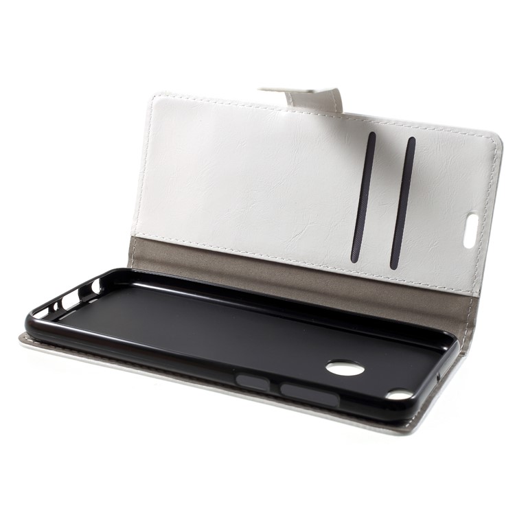 Crazy Horse PU Leather Wallet Mobile Casing for Huawei Y9 (2018)/Enjoy 8 Plus - White-5