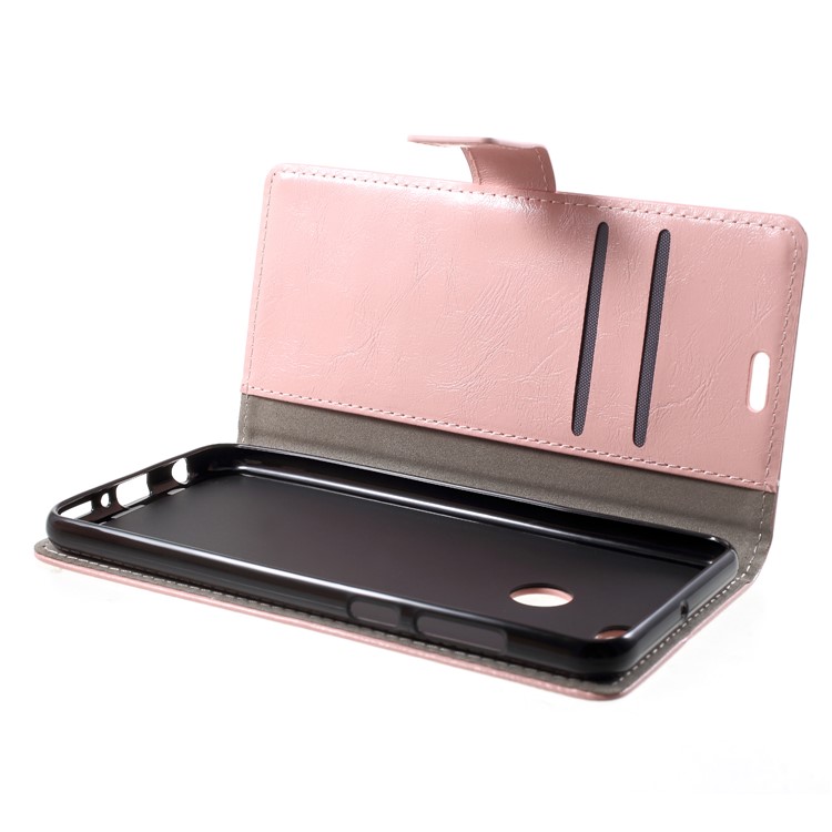 Crazy Horse PU Leather Wallet Phone Shell for Huawei Y9 (2018)/Enjoy 8 Plus - Pink-5