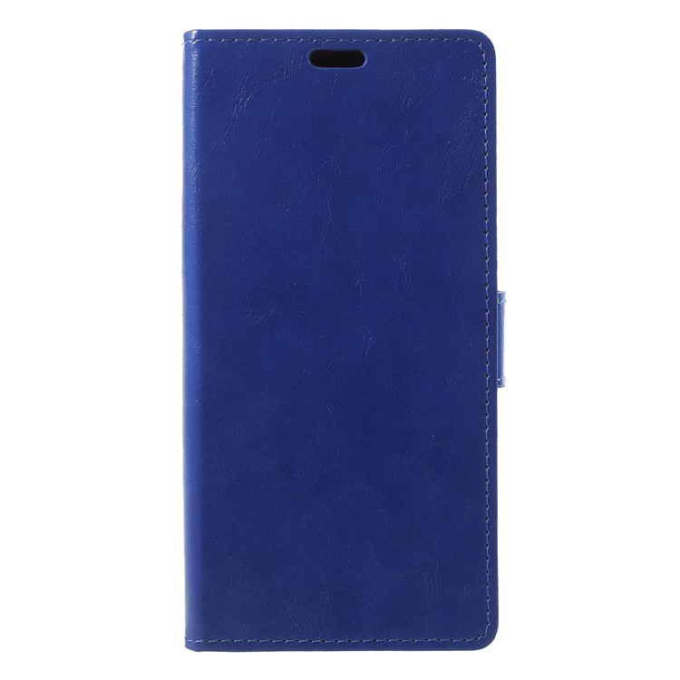 Crazy Horse PU Leather Wallet Protective Case for Huawei Y9 (2018)/Enjoy 8 Plus - Blue-1