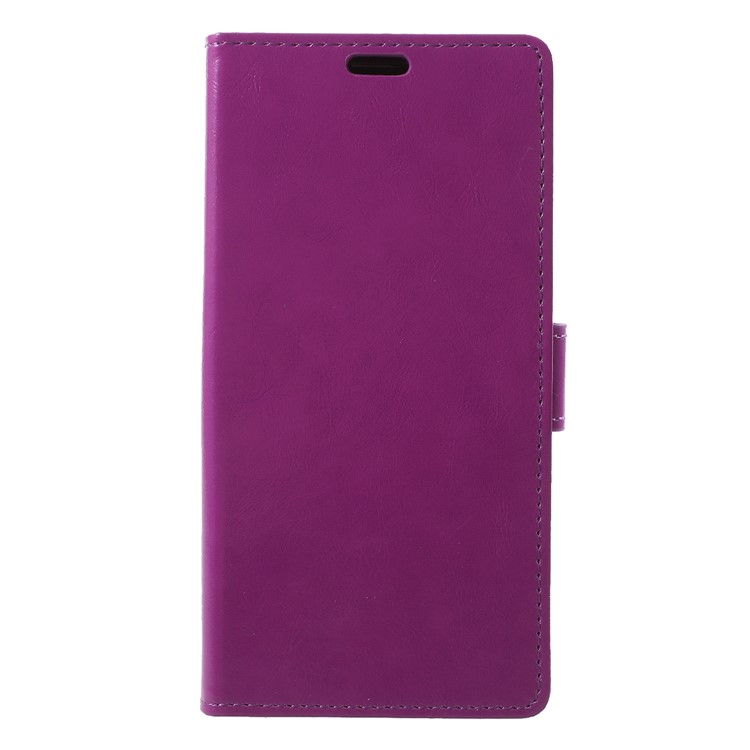 Crazy Horse PU Leather Wallet Cell Phone Cover for Huawei Y9 (2018)/Enjoy 8 Plus - Purple-1