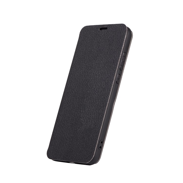 Litchi Skin Leather Stand Phone Case with Card Slot for Huawei P20 - Black-2