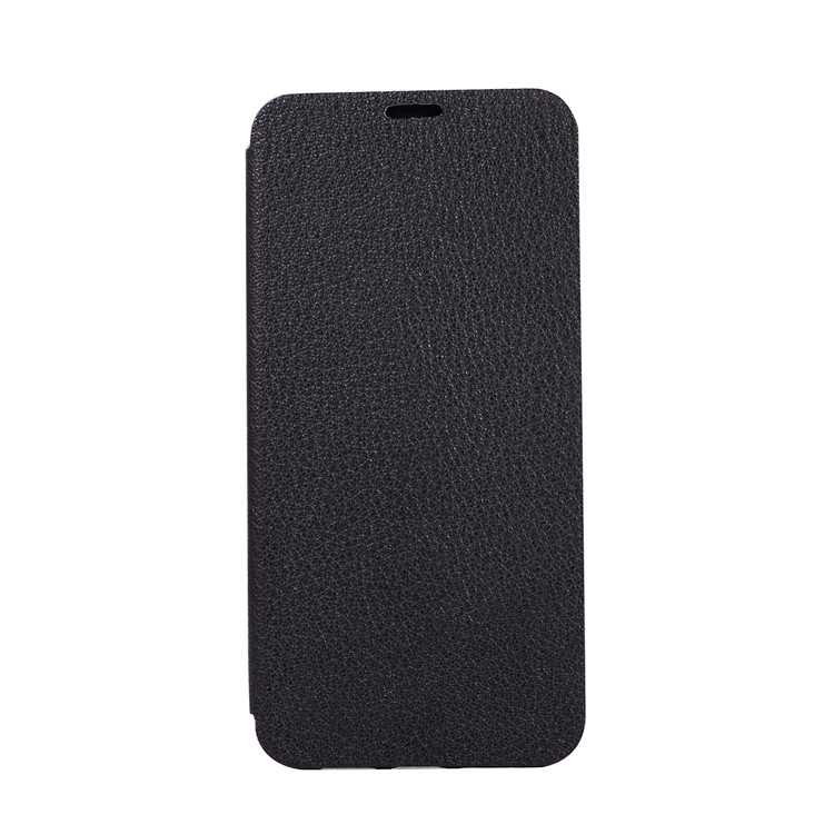 Litchi Skin Leather Stand Phone Case with Card Slot for Huawei P20 - Black-4