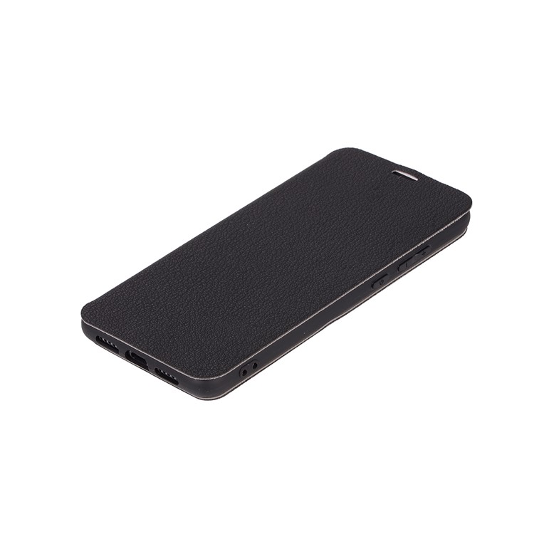 Litchi Skin Leather Stand Phone Case with Card Slot for Huawei P20 - Black-7