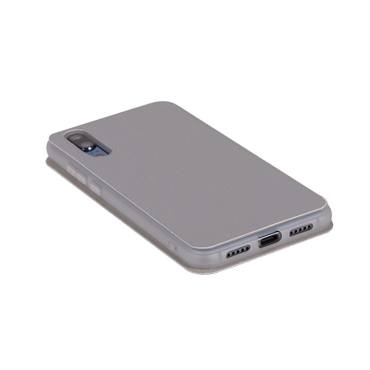 Litchi Skin Leather Stand Phone Shell with Card Slot for Huawei P20 - Grey-10