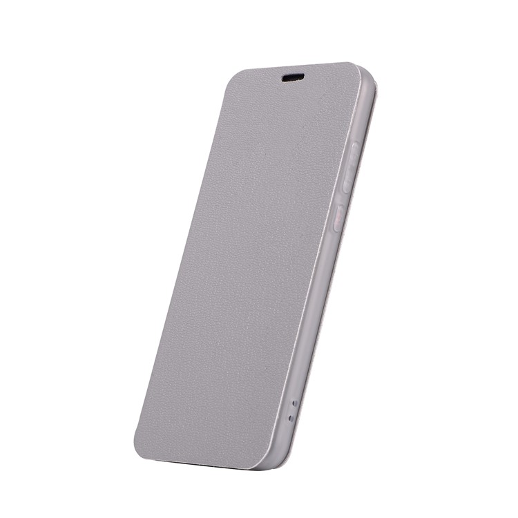 Litchi Skin Leather Stand Phone Shell with Card Slot for Huawei P20 - Grey-2
