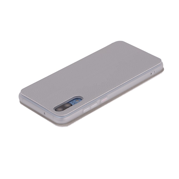 Litchi Skin Leather Stand Phone Shell with Card Slot for Huawei P20 - Grey-9