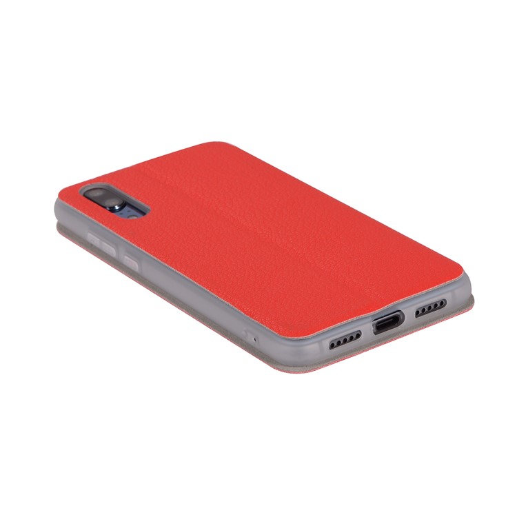 Litchi Skin Leather Stand Phone Cover with Card Slot for Huawei P20 - Red-10
