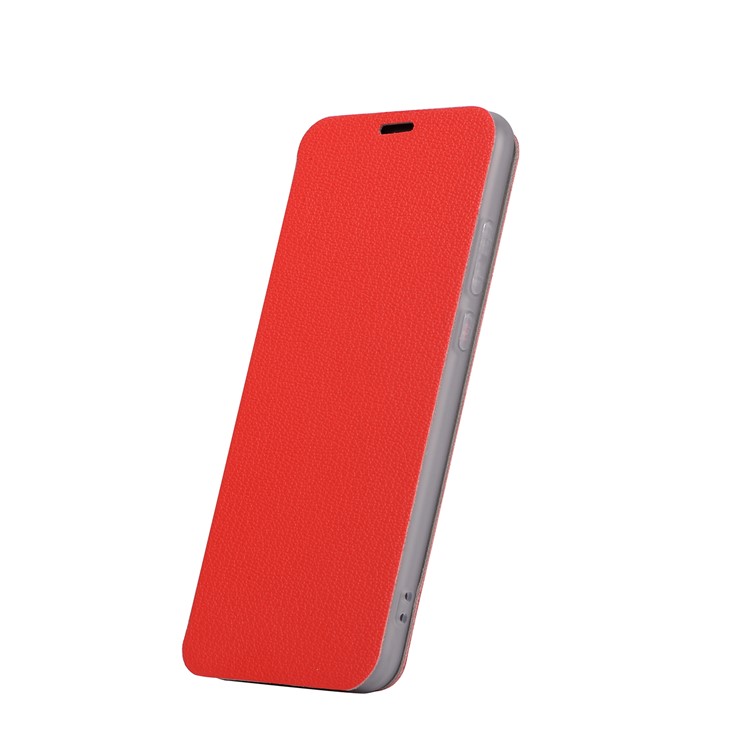 Litchi Skin Leather Stand Phone Cover with Card Slot for Huawei P20 - Red-2