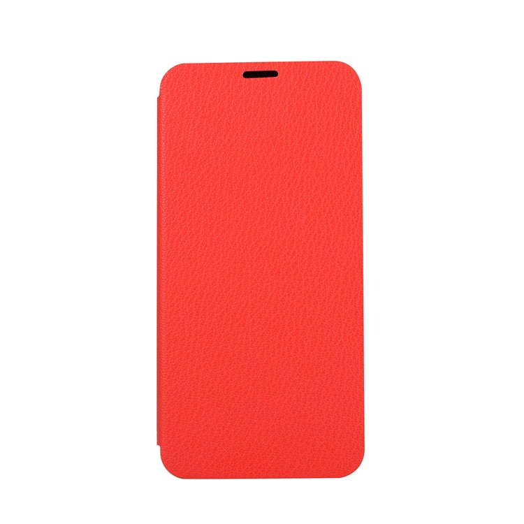 Litchi Skin Leather Stand Phone Cover with Card Slot for Huawei P20 - Red-4