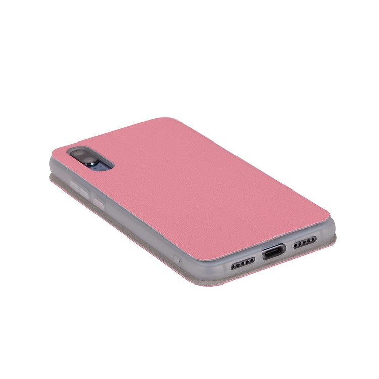 Litchi Skin Leather Stand Phone Case Shell with Card Slot for Huawei P20 - Rose-10