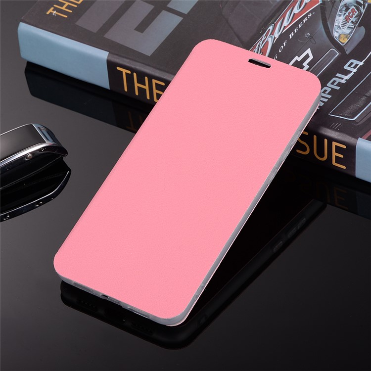 Litchi Skin Leather Stand Phone Case Shell with Card Slot for Huawei P20 - Rose-11