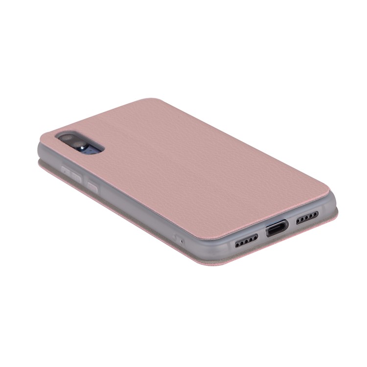 Litchi Skin Leather Stand Phone Case Cover with Card Slot for Huawei P20 - Pink-10