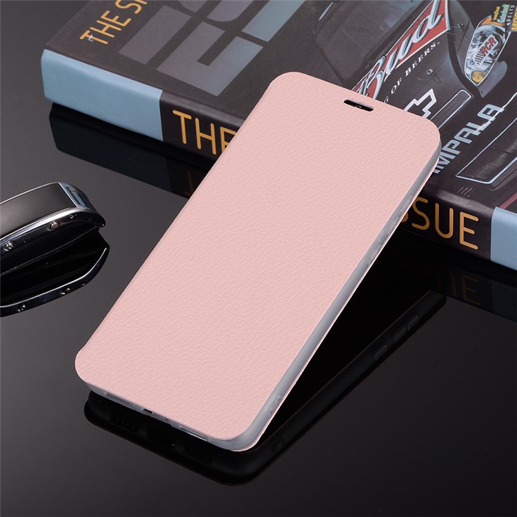Litchi Skin Leather Stand Phone Case Cover with Card Slot for Huawei P20 - Pink-11