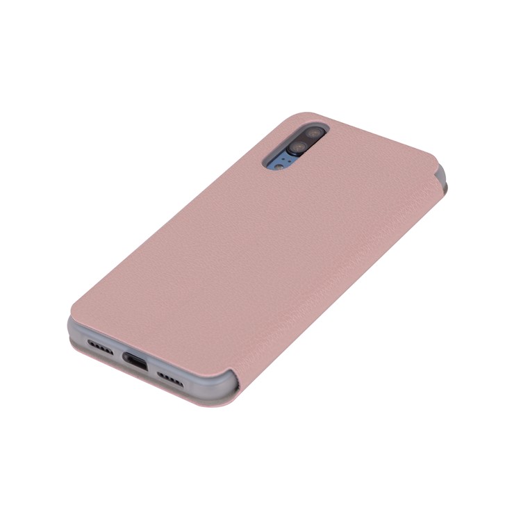 Litchi Skin Leather Stand Phone Case Cover with Card Slot for Huawei P20 - Pink-8