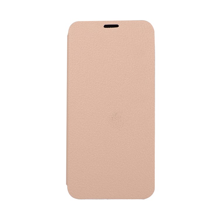 Litchi Skin Leather Stand Phone Casing with Card Slot for Huawei P20 - Gold-4