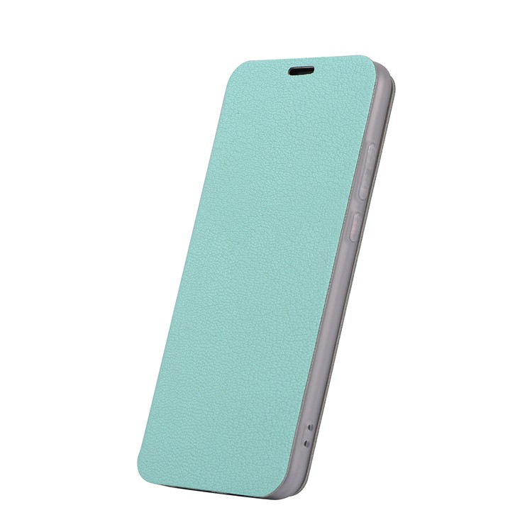 Litchi Skin Leather Stand Phone Protection Shell with Card Slot for Huawei P20 - Cyan-2