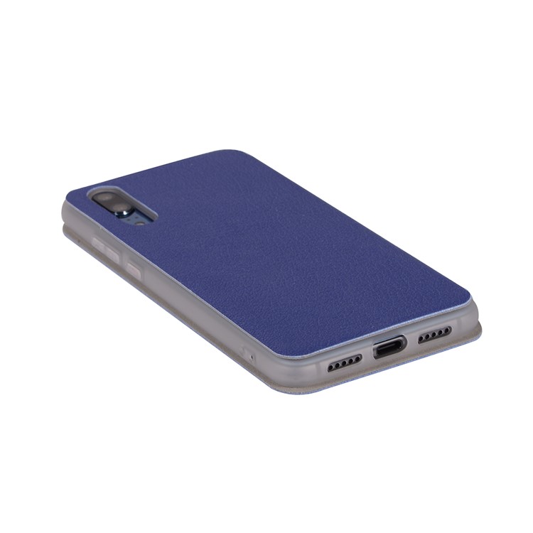 Litchi Skin Leather Stand Phone Accessory Cover with Card Slot for Huawei P20 - Blue-14