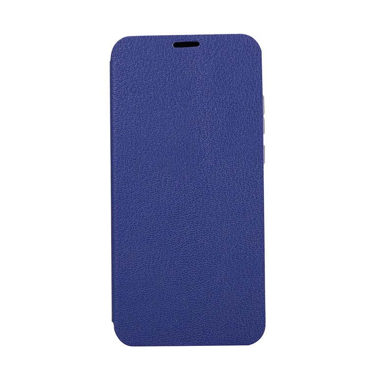 Litchi Skin Leather Stand Phone Accessory Cover with Card Slot for Huawei P20 - Blue-4