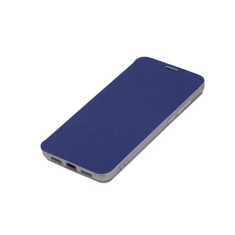 Litchi Skin Leather Stand Phone Accessory Cover with Card Slot for Huawei P20 - Blue-7