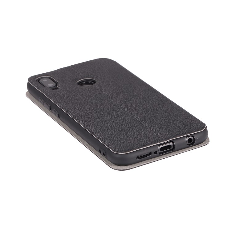 Litchi Texture Flip Leather Stand Card Slot Protective Phone Casing for Huawei P20 Lite / Nova 3e - Black-10
