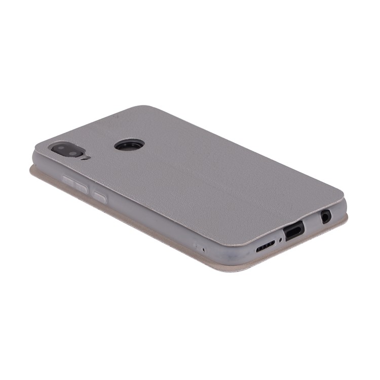 Litchi Texture Flip Leather Stand Card Slot Protective Phone Case for Huawei P20 Lite / Nova 3e - Grey-10