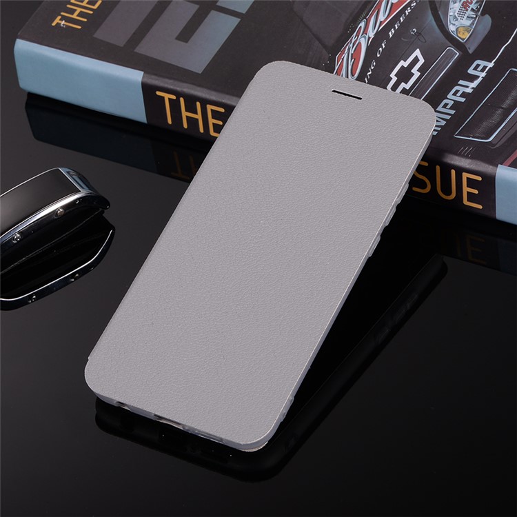Litchi Texture Flip Leather Stand Card Slot Protective Phone Case for Huawei P20 Lite / Nova 3e - Grey-11