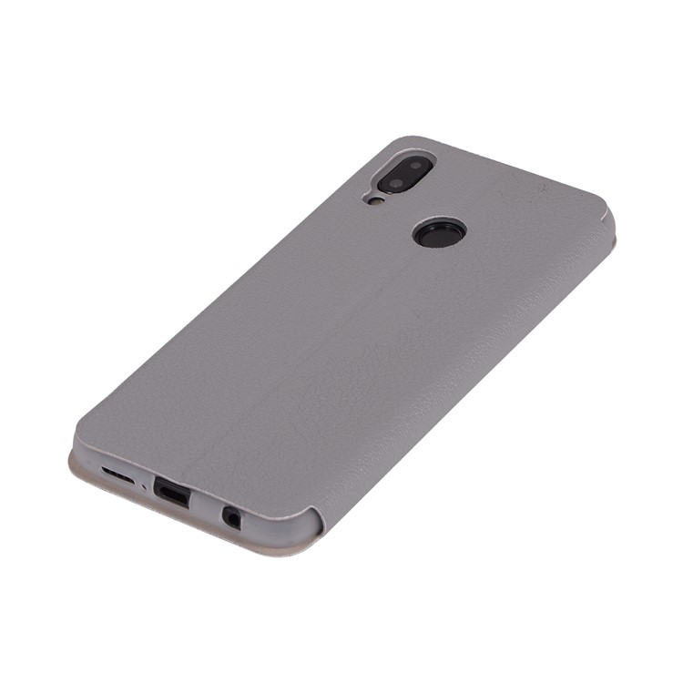 Litchi Texture Flip Leather Stand Card Slot Protective Phone Case for Huawei P20 Lite / Nova 3e - Grey-8