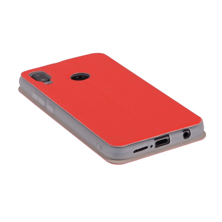 Litchi Texture Flip Leather Stand Card Slot Protective Phone Cover for Huawei P20 Lite / Nova 3e - Red-3