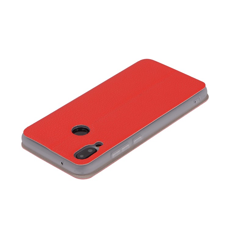 Litchi Texture Flip Leather Stand Card Slot Protective Phone Cover for Huawei P20 Lite / Nova 3e - Red-4