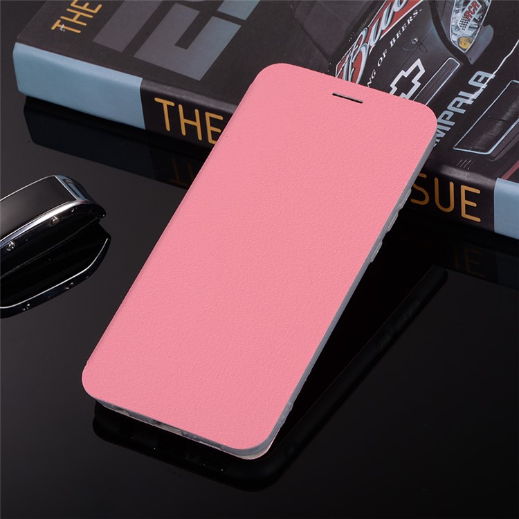 Litchi Texture Flip Leather Stand Card Slot Protective Phone Casing Cover for Huawei P20 Lite / Nova 3e - Rose-11