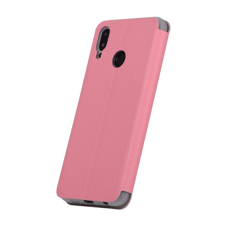 Litchi Texture Flip Leather Stand Card Slot Protective Phone Casing Cover for Huawei P20 Lite / Nova 3e - Rose-3