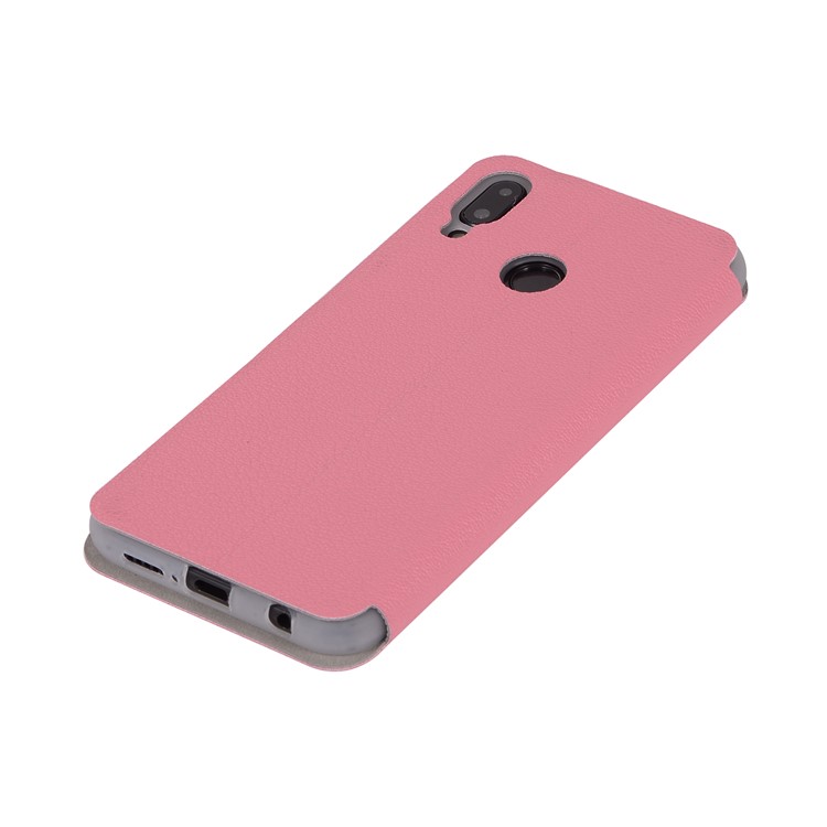 Litchi Texture Flip Leather Stand Card Slot Protective Phone Casing Cover for Huawei P20 Lite / Nova 3e - Rose-8