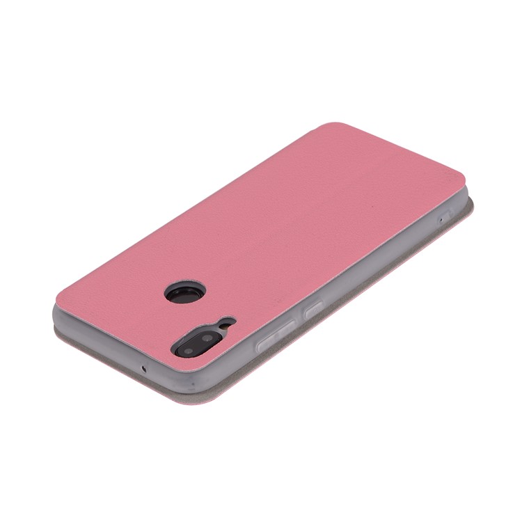 Litchi Texture Flip Leather Stand Card Slot Protective Phone Casing Cover for Huawei P20 Lite / Nova 3e - Rose-9