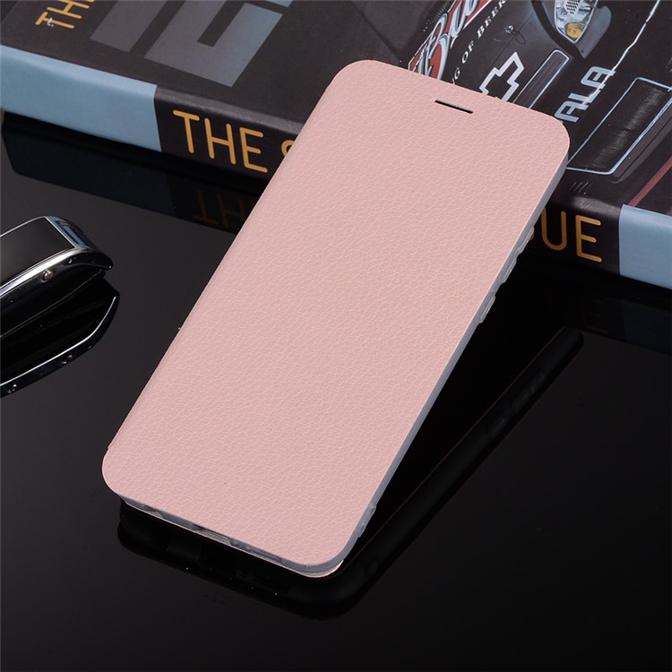 Litchi Texture Flip Leather Stand Card Slot Protective Phone Shell for Huawei P20 Lite / Nova 3e - Pink-11