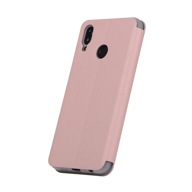 Litchi Texture Flip Leather Stand Card Slot Protective Phone Shell for Huawei P20 Lite / Nova 3e - Pink-3