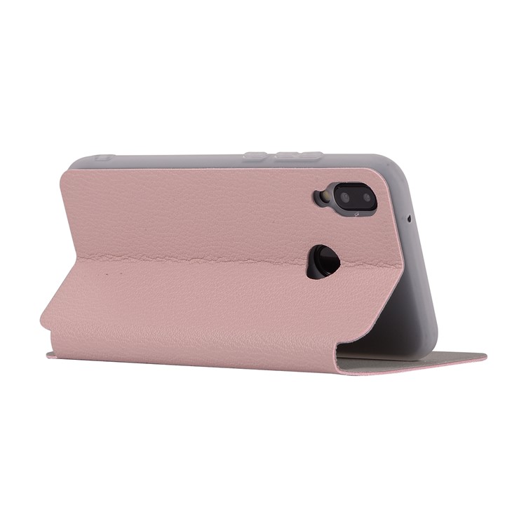 Litchi Texture Flip Leather Stand Card Slot Protective Phone Shell for Huawei P20 Lite / Nova 3e - Pink-4