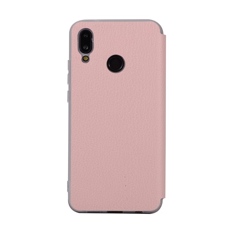 Litchi Texture Flip Leather Stand Card Slot Protective Phone Shell for Huawei P20 Lite / Nova 3e - Pink-6