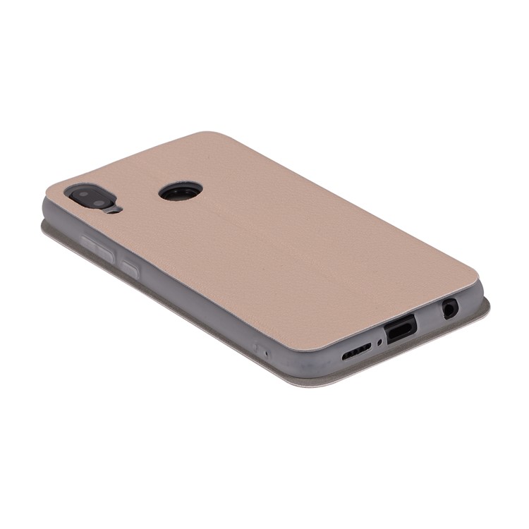 Litchi Texture Flip Leather Stand Card Slot Mobile Casing for Huawei P20 Lite / Nova 3e - Gold-10